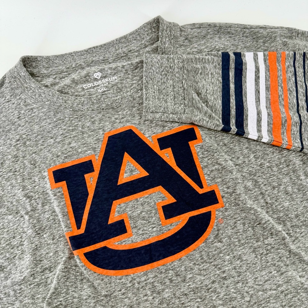 Auburn Tigers Colosseum Women’s XXL Cropped Long Sleeve Top Gray Heather Plus Sz